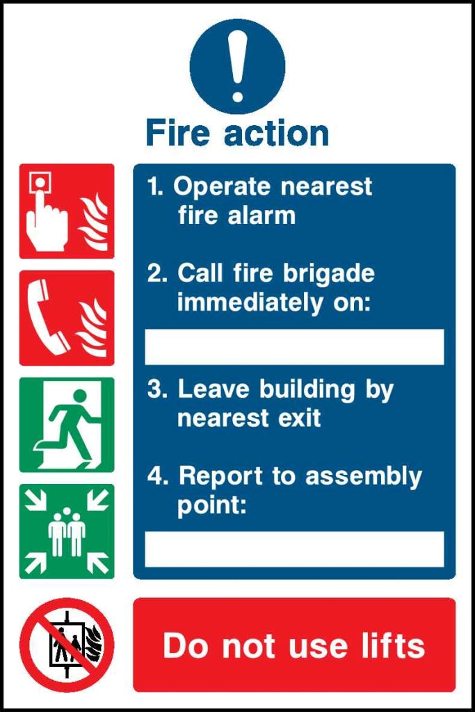 Fire action - Safety Decals Ltd
