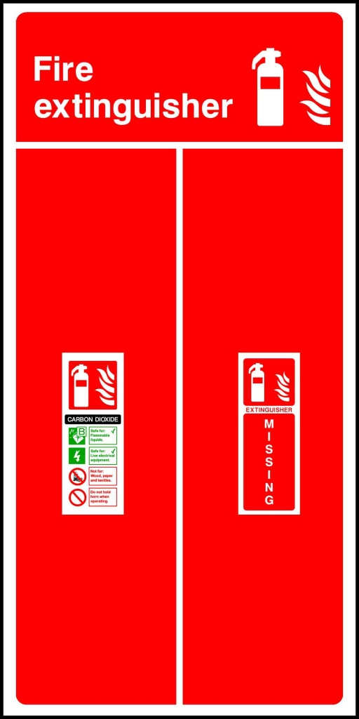 Fire 
extinguisher 
CARBON DIOXIDE BSafe for: 
4 
Flamma - Safety Decals Ltd