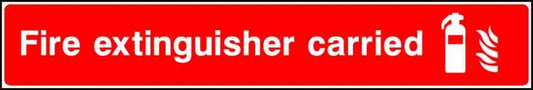 Fire extinguisher carried - Safety Decals Ltd