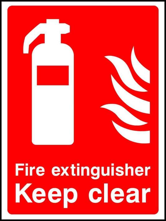 Fire extinguisher Keep clear - Safety Decals Ltd