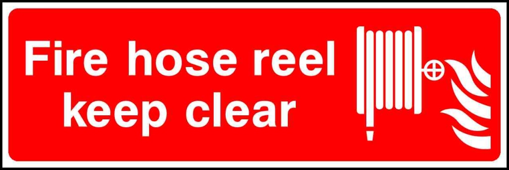 Fire hose reel keep clear - Safety Decals Ltd