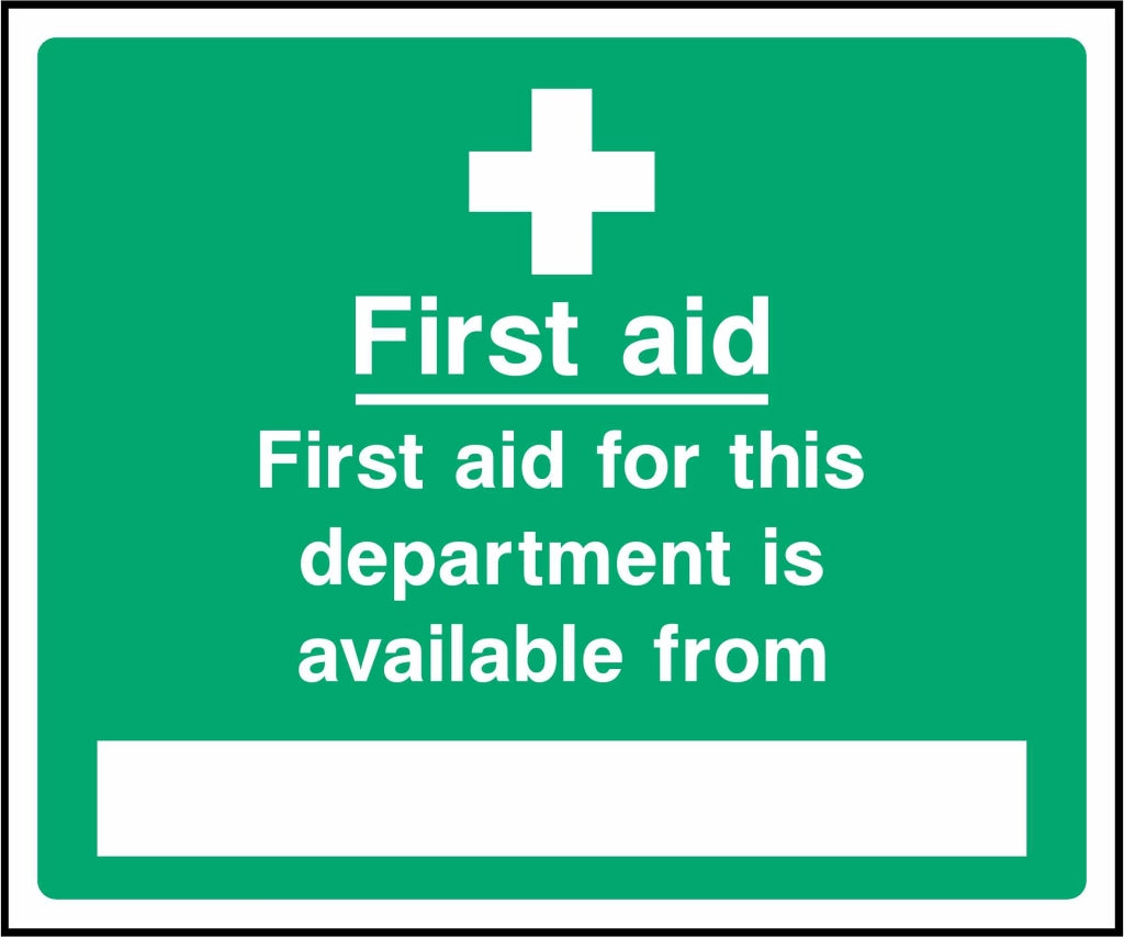 first aid for this department is available from - Safety Decals Ltd
