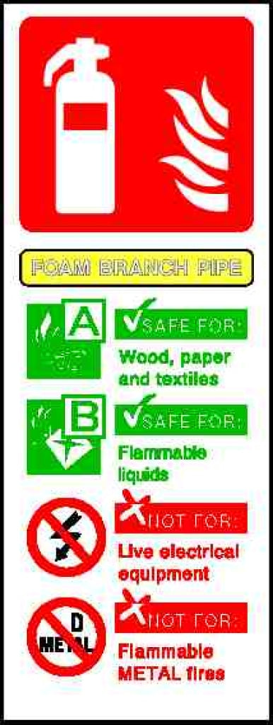 FOAM BRANCH PIPE 
A 
B 
SAFE FOR 
Wood, paper 
and texti - Safety Decals Ltd