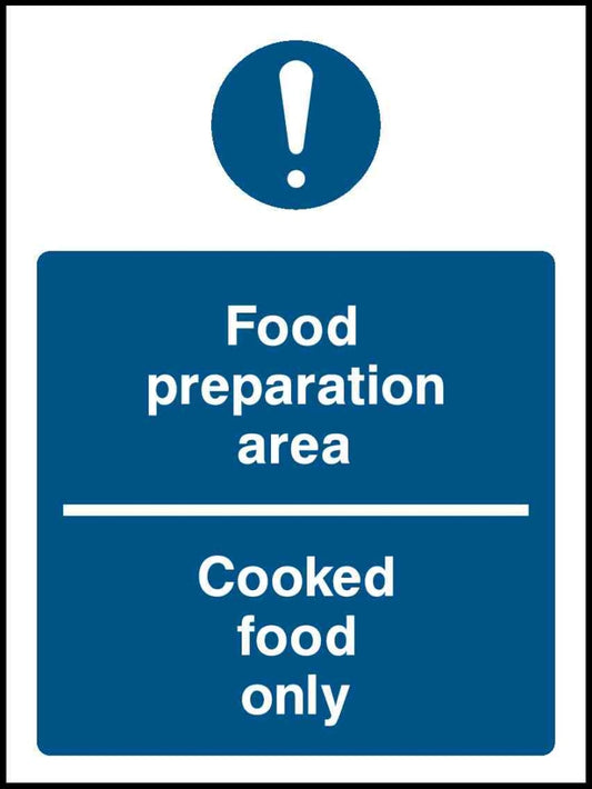 Food Preparation Area Cooked Food Only