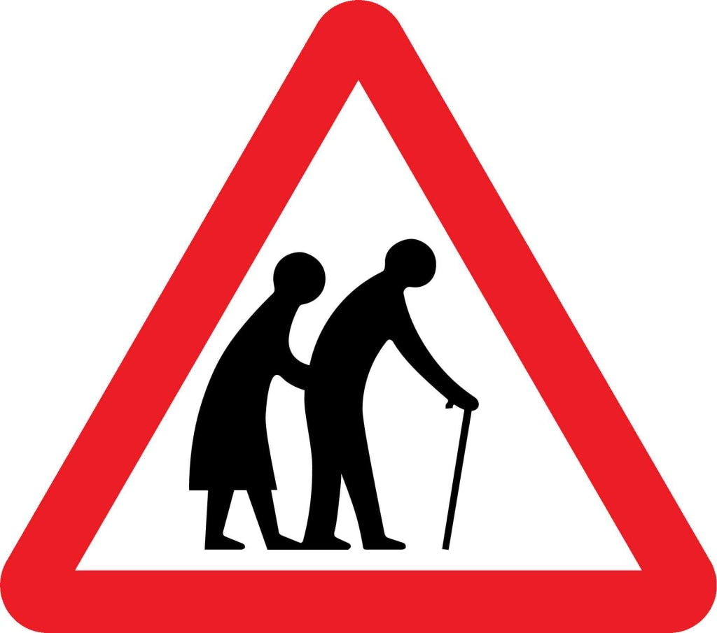 Frail pedestrians likely to cross - Safety Decals Ltd