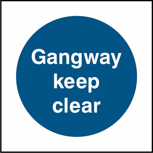 Fire Prevention - Gangway Keep Clear - Safety Decals Ltd
