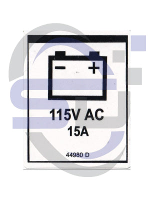 Genie Single Decal, 110AC Battery Charger , P/N 44980 - Safety Decals Ltd
