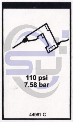 Genie Airline 110psi decal, P/N 44981 - Safety Decals Ltd