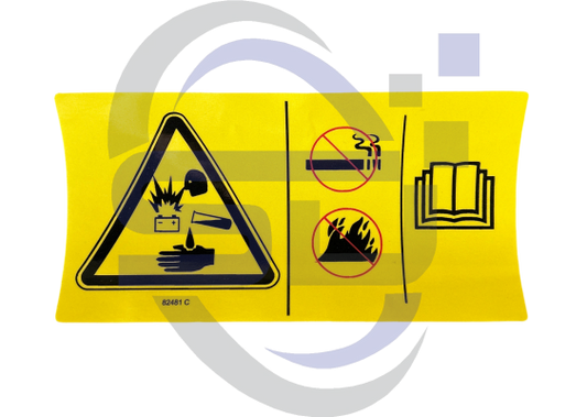 Genie Battery Safety decal P/N 82481