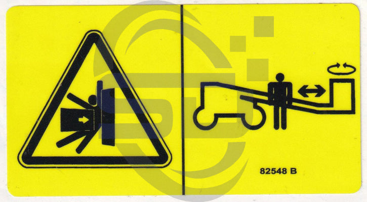 Genie Crush Warning decal, P/N 82548 - Safety Decals Ltd