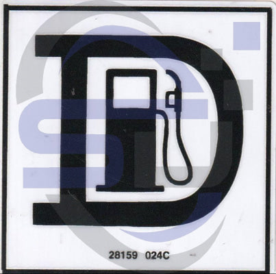 Genie Diesel Fuel Only decal, P/N 28159 - Safety Decals Ltd