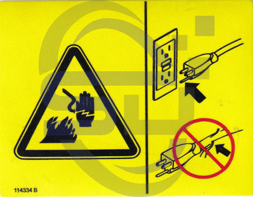 Genie Electrocution Hazard decal, P/N 114334 - Safety Decals Ltd