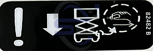 Genie Emergency Lowering decal, P/N 82482 - Safety Decals Ltd