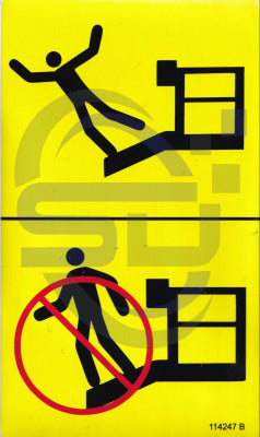 Genie Fall Hazard decal, P/N 114247 - Safety Decals Ltd