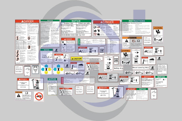 Genie GS3246 Safety Decal Kit With Words 1997 to 2002. - Safety Decals Ltd
