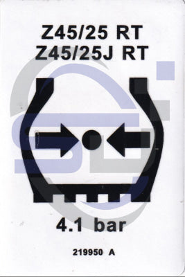 Genie Hiflot Tire Pressure decal, P/N 219950 - Safety Decals Ltd