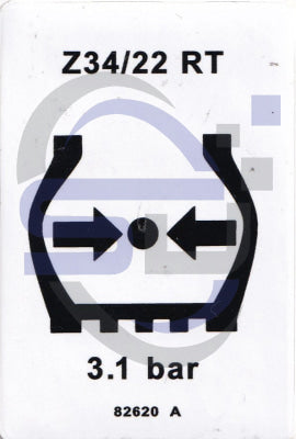 Genie Hiflot Tire Pressure decal, P/N 82620 - Safety Decals Ltd