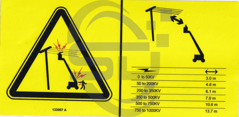 Genie High Voltage Hazard decal, P/N 133067 - Safety Decals Ltd