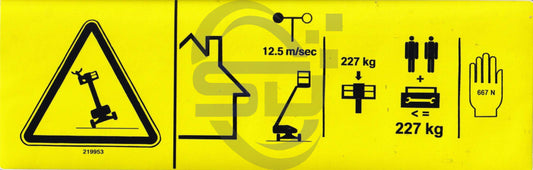 Genie Max Capacity decal, P/N 219953 - Safety Decals Ltd