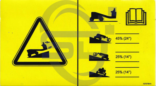 Genie Runaway Hazard decal, P/N 1272738 - Safety Decals Ltd