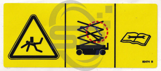 Genie Safety Chock decal, P/N 82474 - Safety Decals Ltd