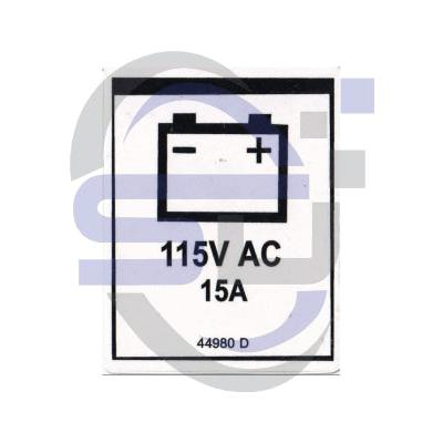 Genie Single Decal, 110AC Battery Charger , P/N 44980 - Safety Decals Ltd