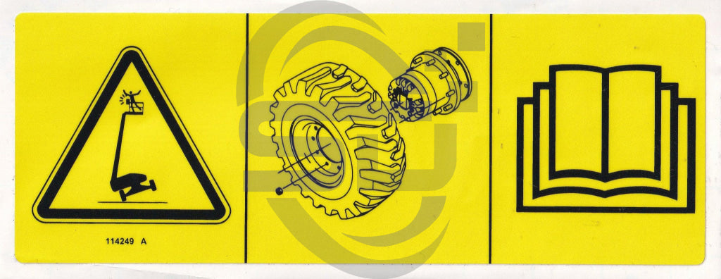 Genie Tip Hazard decal, P/N 114249 - Safety Decals Ltd