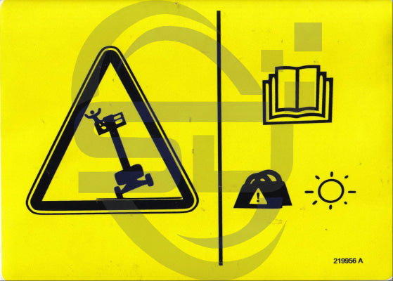 Genie Tipping Hazard decal, P/N 219956 - Safety Decals Ltd