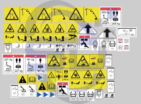 Genie Tz34/20 Safety Decal Sticker Kit