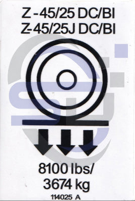 Genie Wheel Load decal, P/N 114025 - Safety Decals Ltd