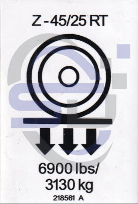 Genie Wheel Load decal, P/N 218561 - Safety Decals Ltd