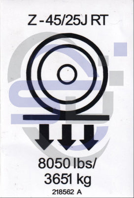 Genie Wheel Load decal, P/N 218562 - Safety Decals Ltd