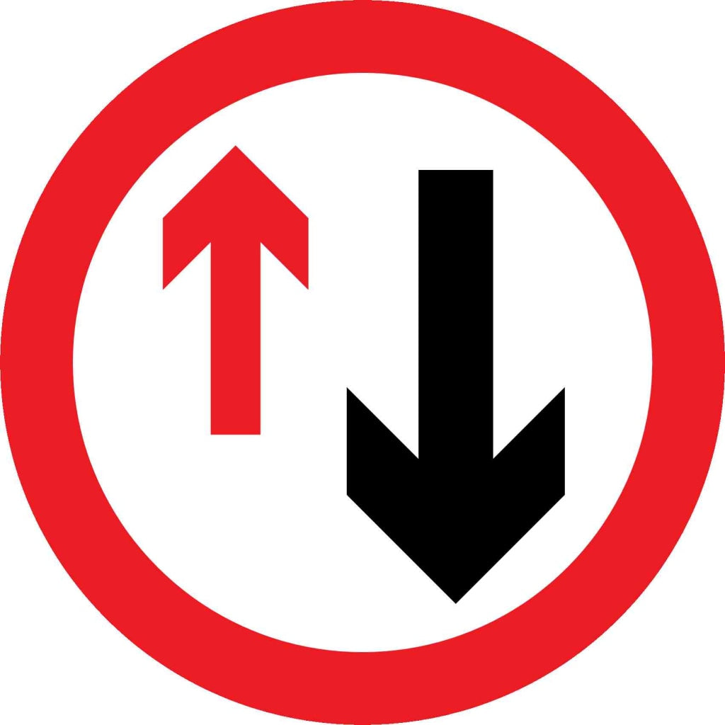 give way to oncoming vehicles - Safety Decals Ltd