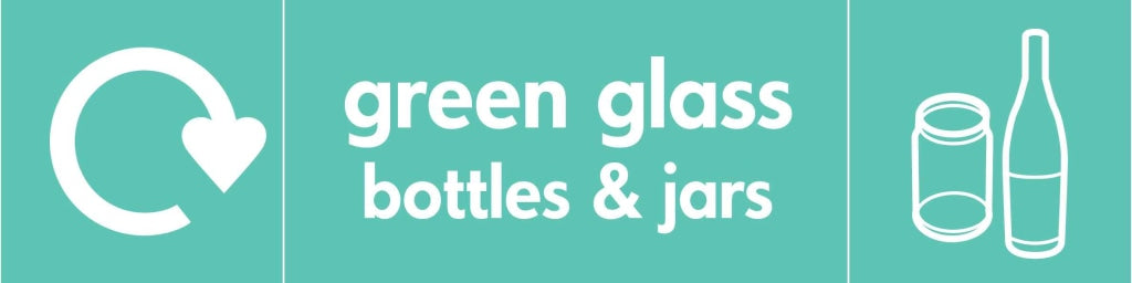 green glass bottles & jars - Safety Decals Ltd