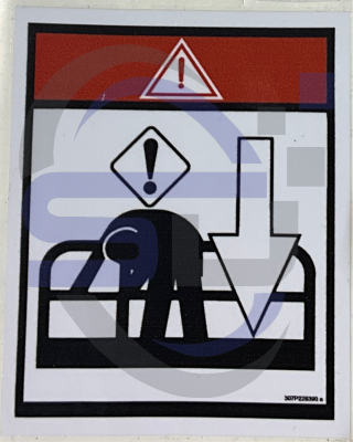 Haulotte Risk of Body Crush decal, P/N 307P228390 - Safety Decals Ltd