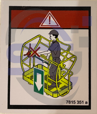 Haulotte Sliding Bar decal, P/N 7815351 - Safety Decals Ltd