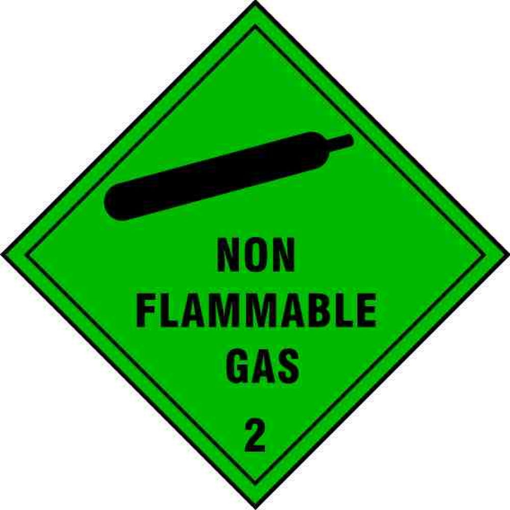 NON FLAMMABLE GAS 2| Dangerous Substances, Size 200x200 Safety Sign