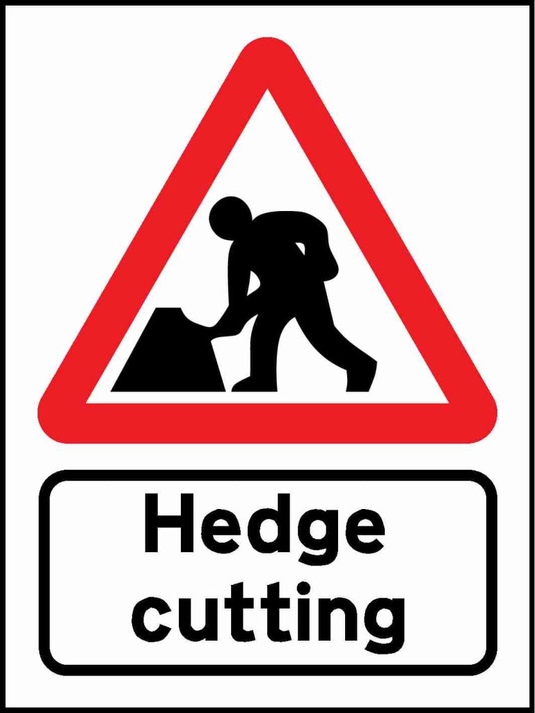 Hedge cutting Men Working - Safety Decals Ltd