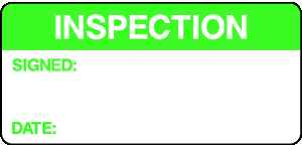 INSPECTION SIGNED: DATE: - Safety Decals Ltd