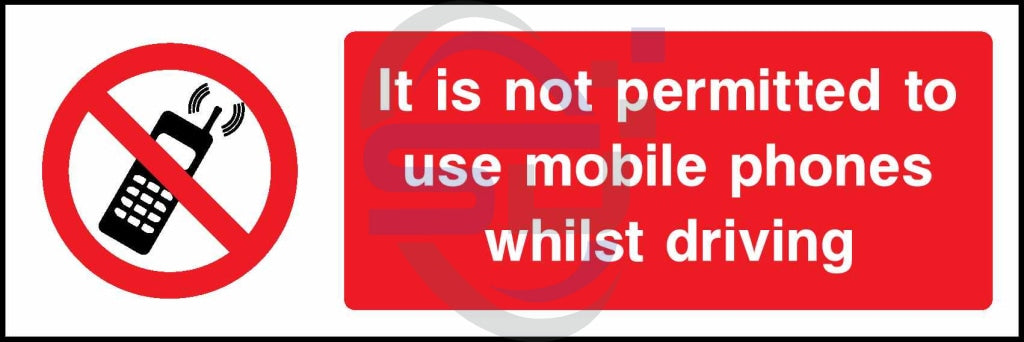 It is not permitted to use mobile phones whilst driving - Safety Decals Ltd