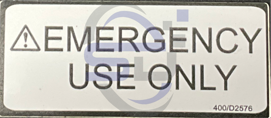 JCB Emergency Use Only decal, P/N 400/D2576 - Safety Decals Ltd