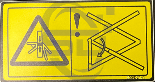JCB Engage Safety Arm decal, P/N 400/D2141 - Safety Decals Ltd