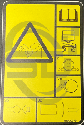 JCB Uncontrolled Machine Movement decal, P/N 400/D2979 - Safety Decals Ltd