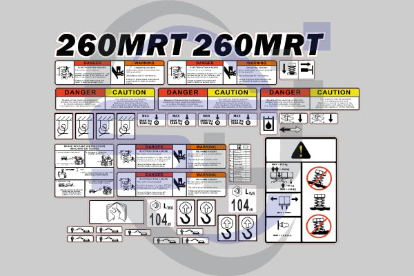 JLG 260MRT Safety Decal Kit, Sticker Kit - Safety Decals Ltd