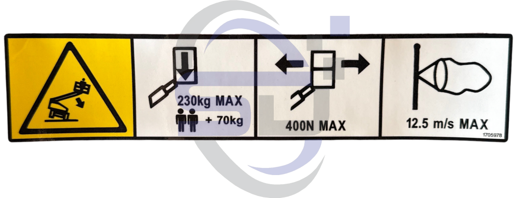 JLG,Single Decal, 1705978 - Safety Decals Ltd