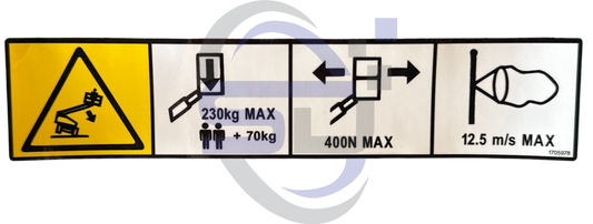 JLG,Single Decal, 1705978 - Safety Decals Ltd