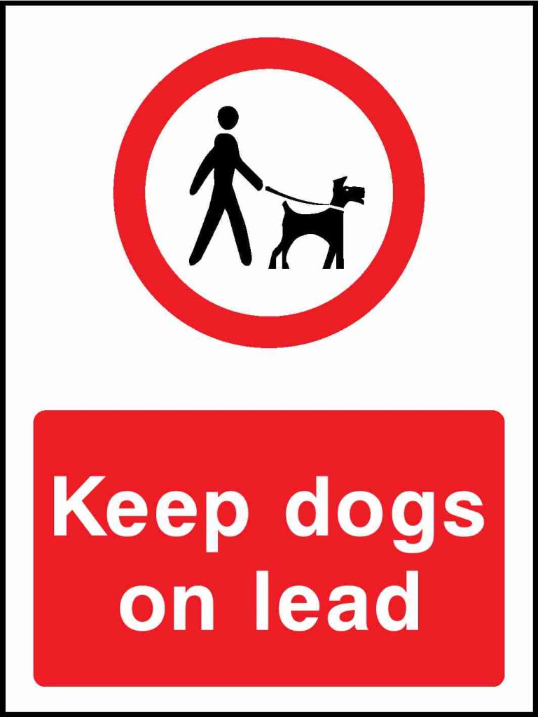 Keep dogs on lead - Safety Decals Ltd