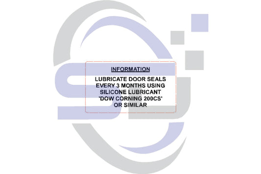 Lubricate door seals decal - Safety Decals Ltd