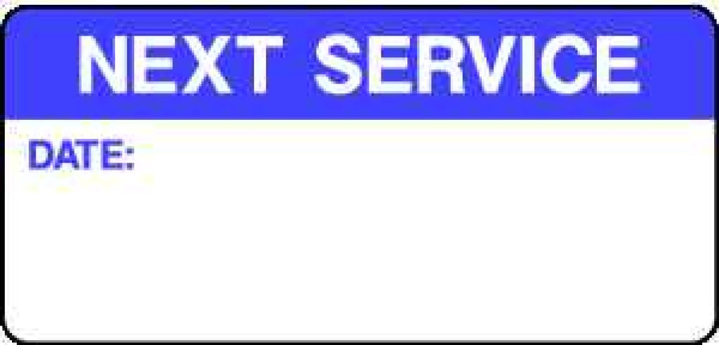 NEXT SERVICE DATE: - Safety Decals Ltd