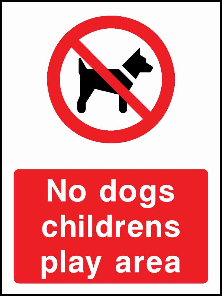 No dogs childrens play area - Safety Decals Ltd